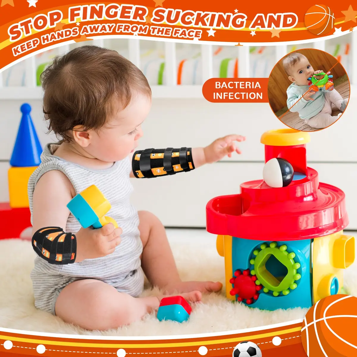 Threlaco 2 Pack Thumb Sucking Stop for Kids 4.5-8 inch Elbow Circumference | Pediatric Finger Sucking Guard - view 6