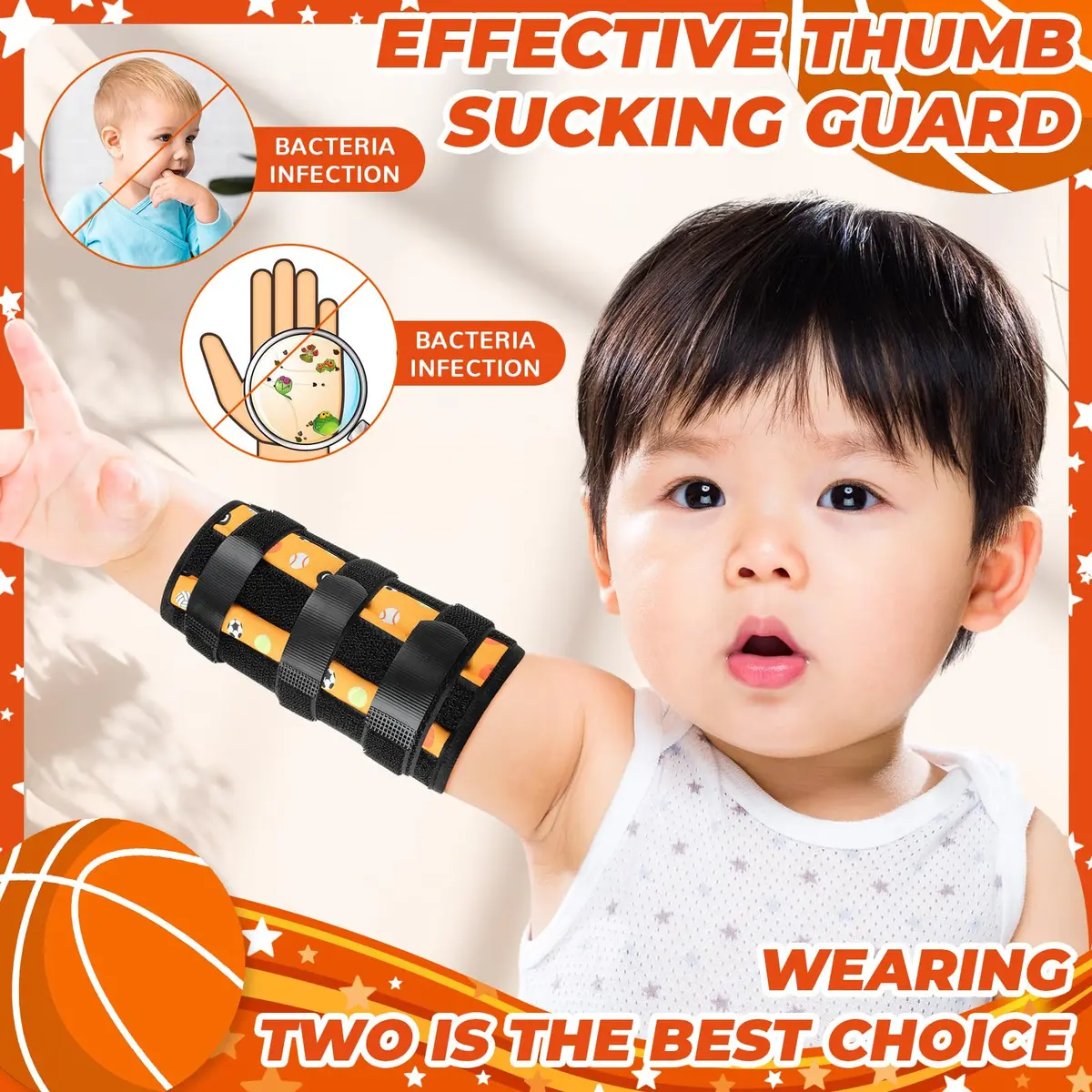 Threlaco 2 Pack Thumb Sucking Stop for Kids 4.5-8 inch Elbow Circumference | Pediatric Finger Sucking Guard - view 3