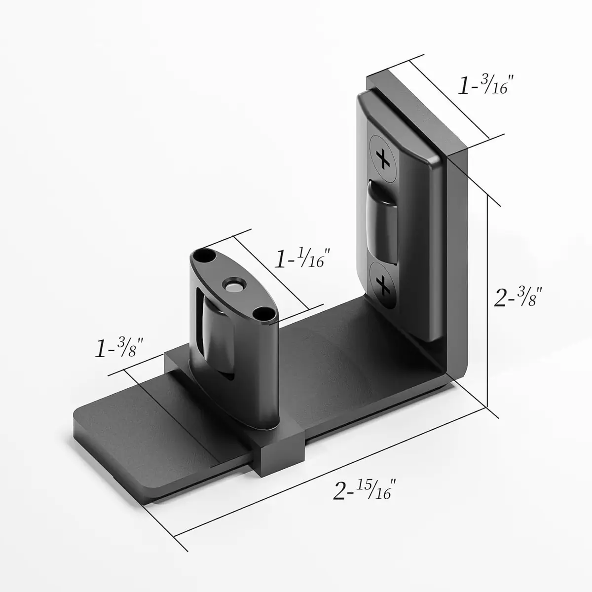 BONIKLUBA Sliding Barn Door Bottom Floor Guide, Adjustable U Shape, Black | Space-Saving, No-Groove, Suitable for Glass Doors - view 3