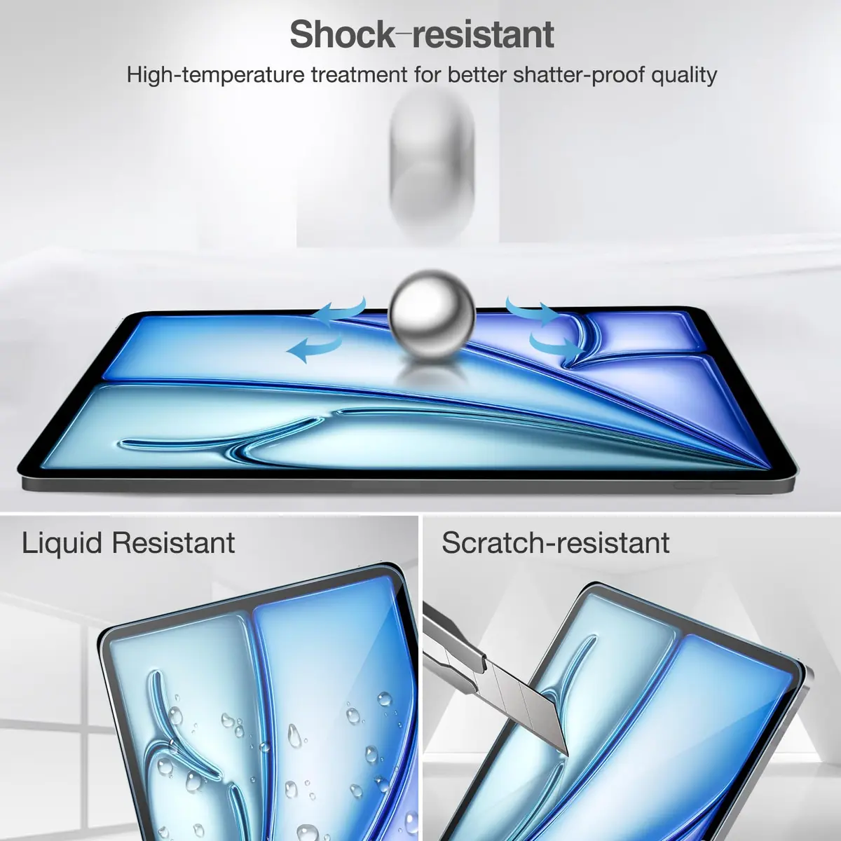 ProCase 2 Pack Tempered Glass Screen Protector for iPad Pro 13 Inch (M4) & iPad Air 13 Inch (M2/M3) 2024/2025 Release | 9H Hardness HD Clear - view 5