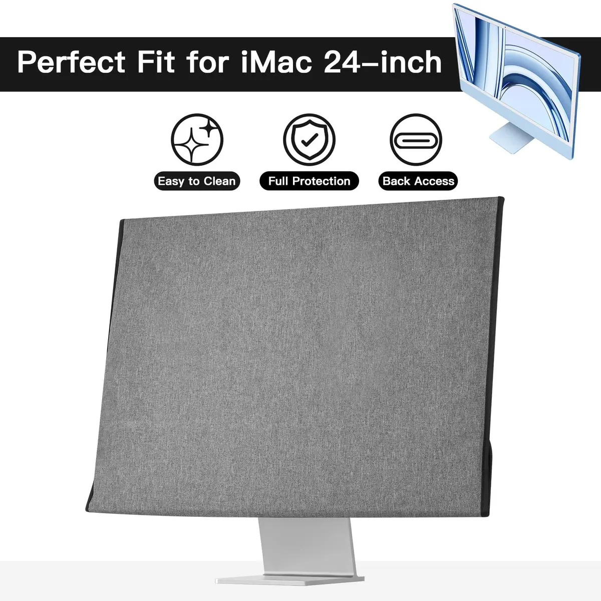 CaSZLUTION Monitor Dust Cover for iMac 24-inch | Oxford Cloth Protective Sleeve - view 3
