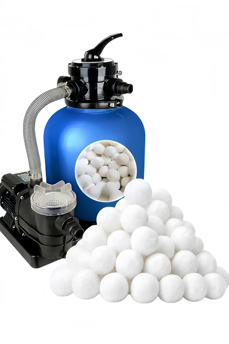 LYQC 1.5 lbs Pool Filter Balls Eco-Friendly Fiber Filter Media for Swimming Pool Sand Filters (Equals 25kg/50lbs Pool Filter Sand) | Reusable & Lightweight - main product image