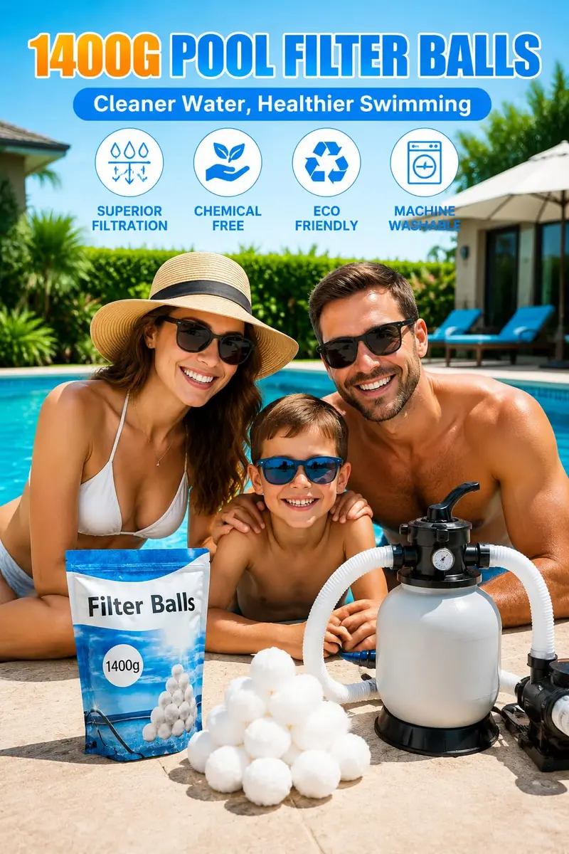 LYQC 1.5 lbs Pool Filter Balls Eco-Friendly Fiber Filter Media for Swimming Pool Sand Filters (Equals 25kg/50lbs Pool Filter Sand) | Reusable & Lightweight - view 6