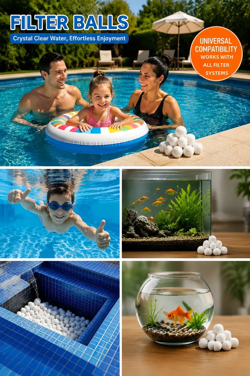 LYQC 1.5 lbs Pool Filter Balls Eco-Friendly Fiber Filter Media for Swimming Pool Sand Filters (Equals 25kg/50lbs Pool Filter Sand) | Reusable & Lightweight - view 7