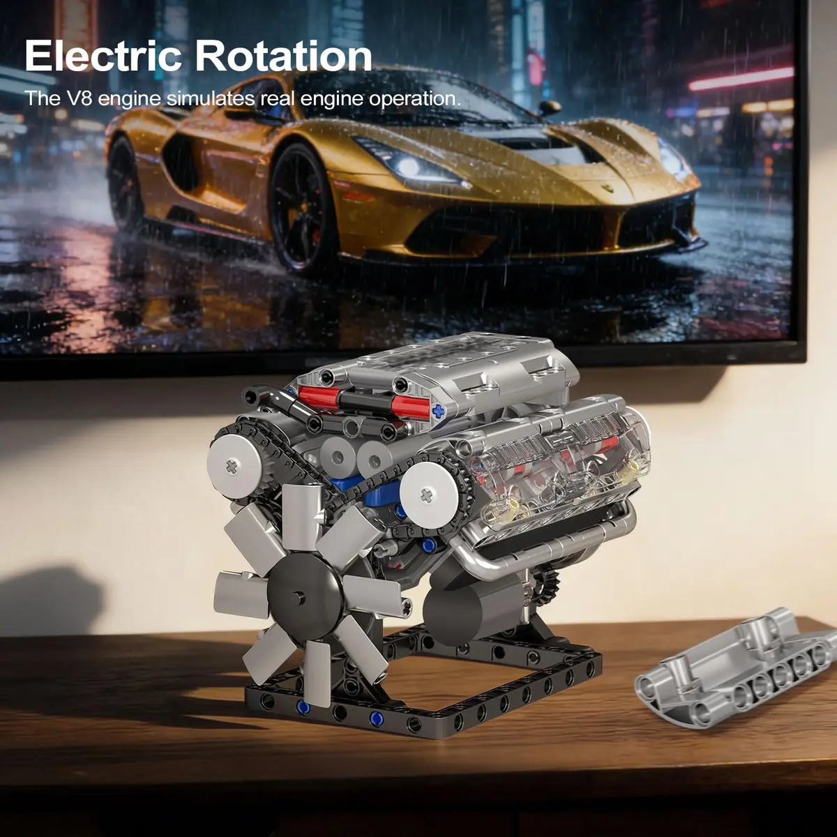 Mould King 10088 V8 Engine Model Kit - 535 Pcs for Adults | Realistic Mechanical Build with Moving Pistons - view 4
