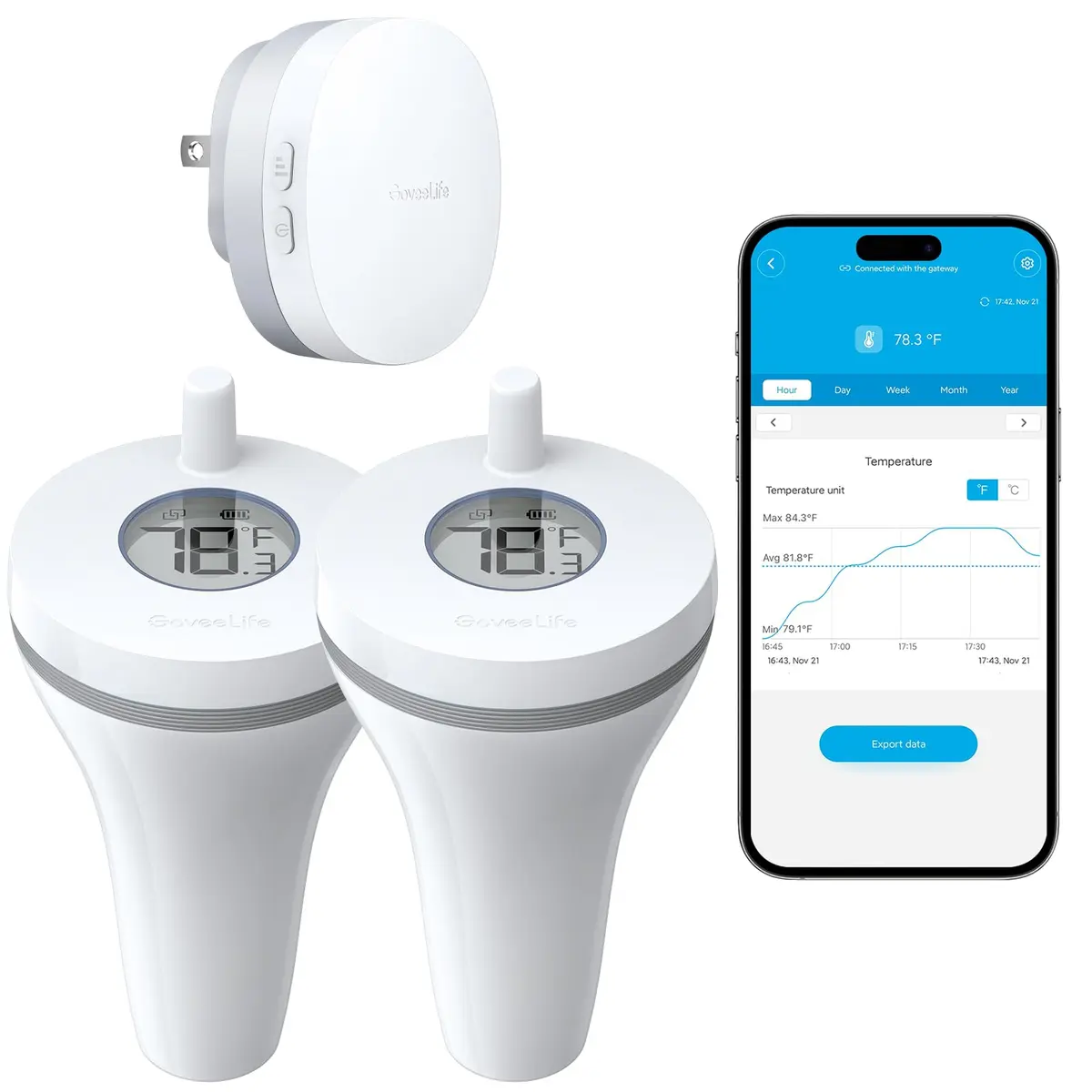 GoveeLife WiFi Pool Thermometer P1 Wireless, 2 Pack | Monitors Water Temp Remotely with App Control - main product image