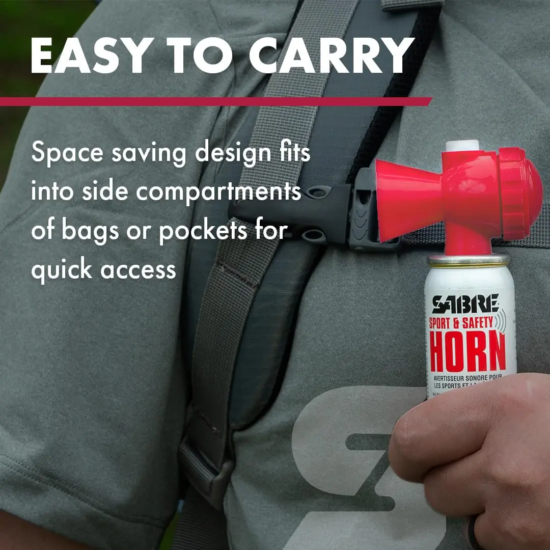 SABRE Sport and Safety Horn, 130 dB Air Horn, 60 ¼ Second or 25 ½ Second Bursts | Compact, Audible Up To ½ Miles - view 5