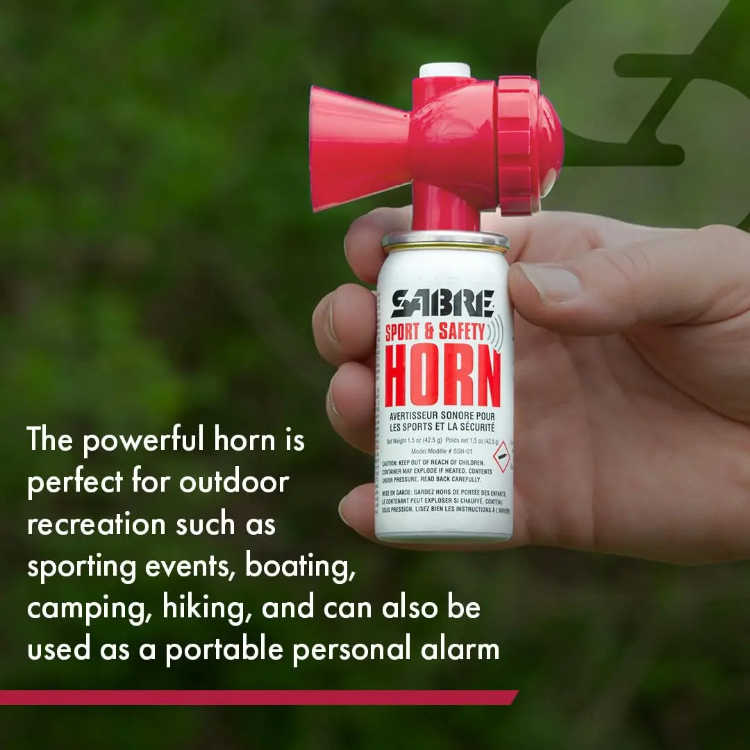 SABRE Sport and Safety Horn, 130 dB Air Horn, 60 ¼ Second or 25 ½ Second Bursts | Compact, Audible Up To ½ Miles - view 6