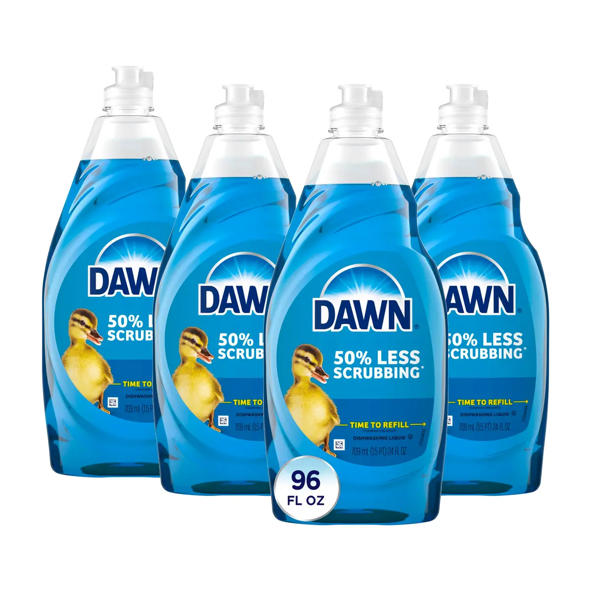 Dawn Ultra Dish Soap, Original, 4x24 Fl Oz | Powerful Grease & Wildlife-Safe Formula - main product image