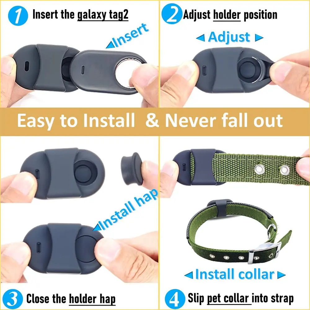 Counlisha Silicone Holder for Galaxy SmartTag2 2023 | Waterproof, Dustproof, Shockproof for Dog Collar (4 Packs) - view 6