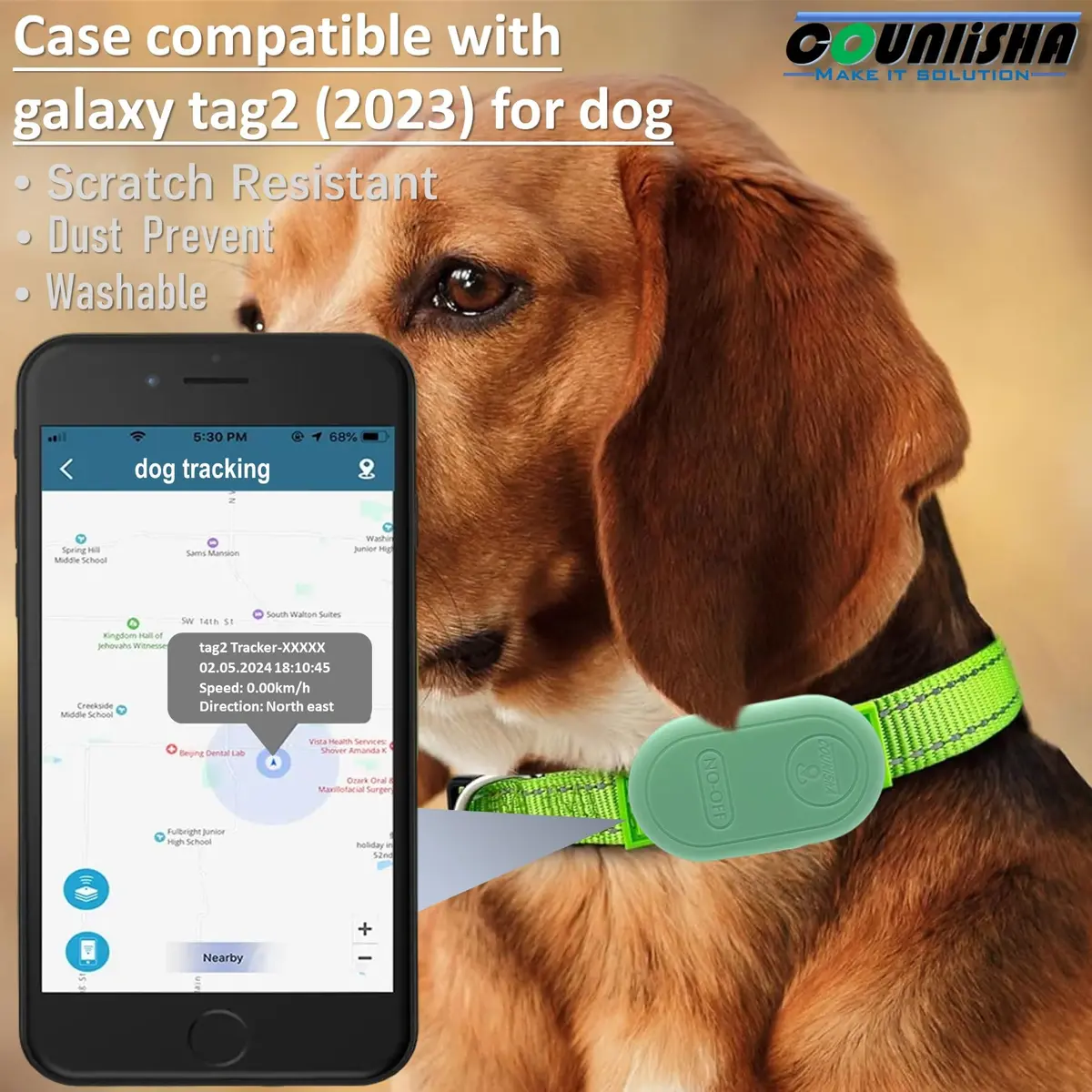 Counlisha Silicone Holder for Galaxy SmartTag2 2023 | Waterproof, Dustproof, Shockproof for Dog Collar (4 Packs) - view 4