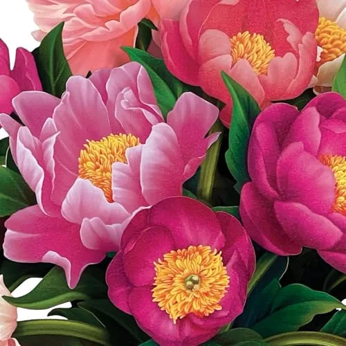 Freshcut Paper Grande Peony Paradise 3D Pop Up Card (19" x 24") | USA Imported Art Bouquets - main product image