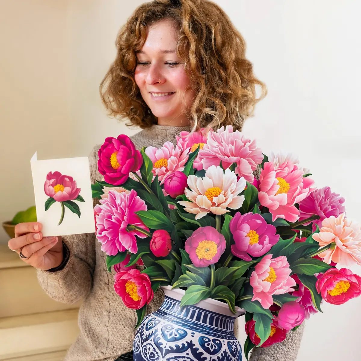 Freshcut Paper Grande Peony Paradise 3D Pop Up Card 19" x 24" | Birthday, Mother's Day, Thank You Gift - view 6