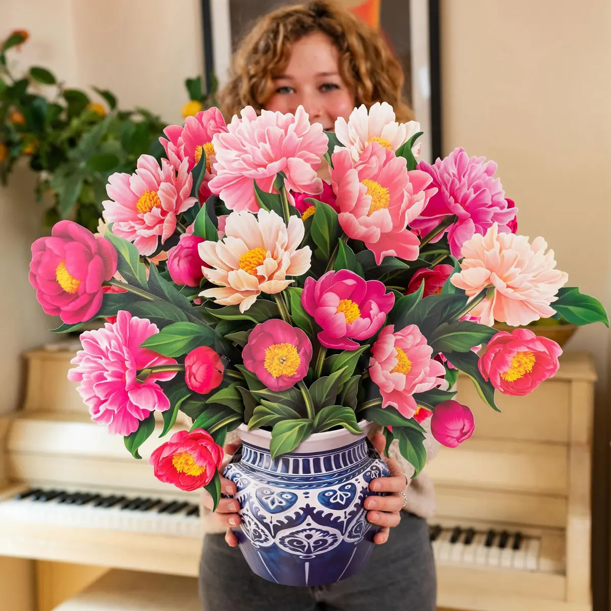 Freshcut Paper Grande Peony Paradise 3D Pop Up Card 19" x 24" | Birthday, Mother's Day, Thank You Gift - view 2