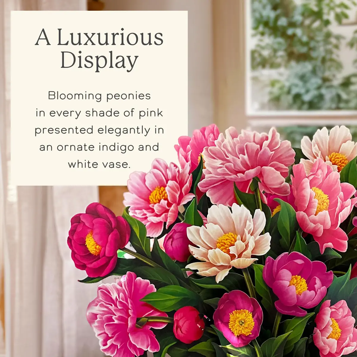 Freshcut Paper Grande Peony Paradise 3D Pop Up Card 19" x 24" | Birthday, Mother's Day, Thank You Gift - view 3