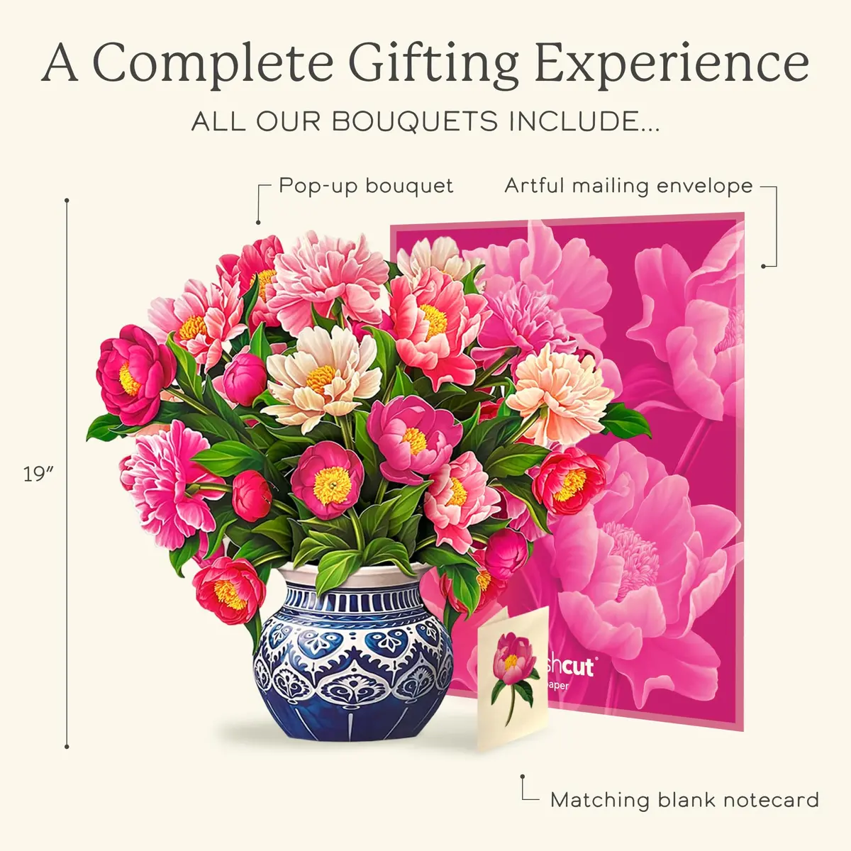 Freshcut Paper Grande Peony Paradise 3D Pop Up Card 19" x 24" | Birthday, Mother's Day, Thank You Gift - view 4