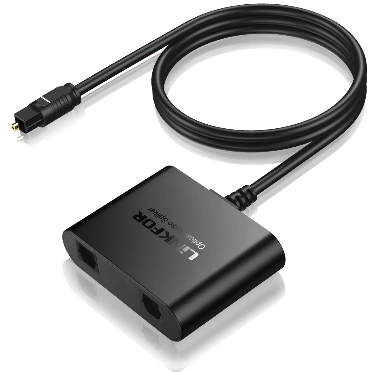 LiNKFOR 1x2 Optical Audio Splitter 1 Input 2 Output | Splits Digital Audio for Home Theatre, Xbox, PS5/PS4, Soundbars - main product image