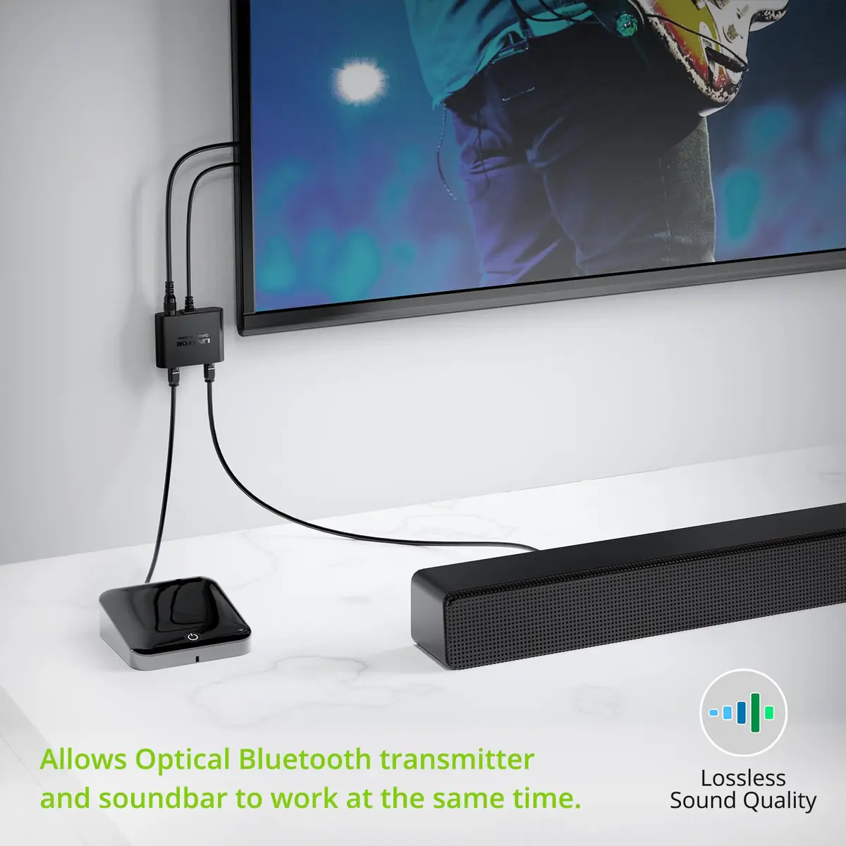 LiNKFOR 1x2 Optical Audio Splitter 1 Input 2 Output | Splits Digital Audio for Home Theatre, Xbox, PS5/PS4, Soundbars - view 4