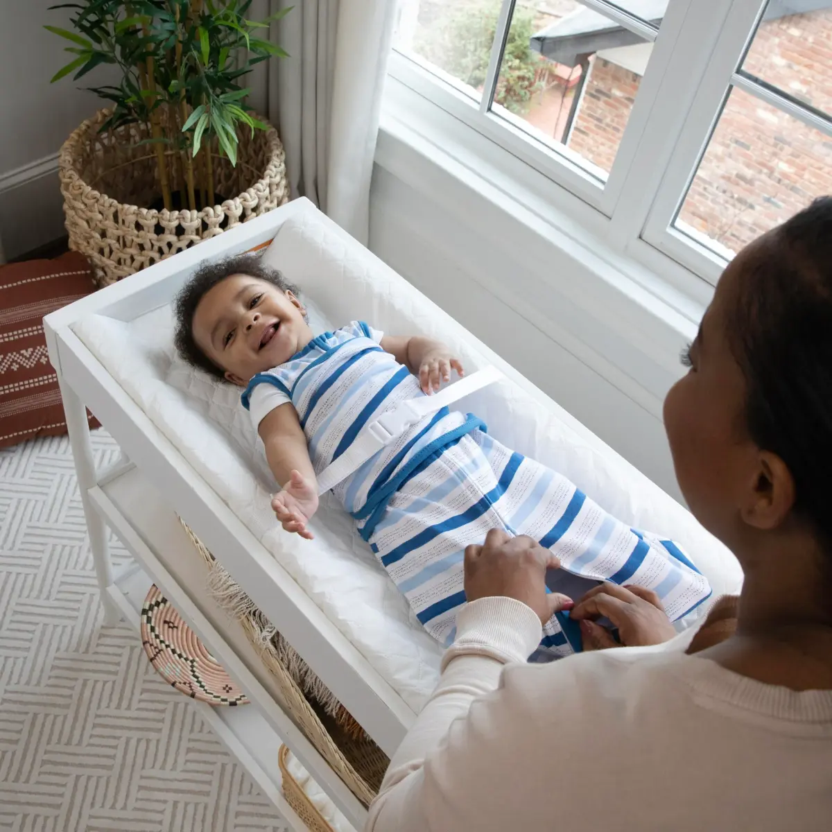 Ingenuity Contoured Changing Pad with Safety Strap & Waterproof Liner | 32 x 16 inches (81.3 x 40.6 cm) - view 5