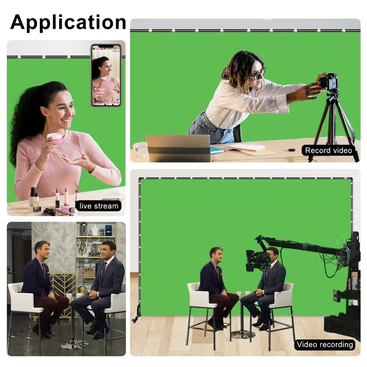 SHIRTAL 7x6.5ft Green Screen Backdrop Kit with Movable Wheeled Stand for Video & Photography - view 6