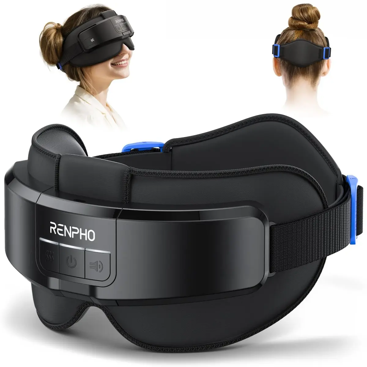 RENPHO Eyeris Masc Head and Eye Massager with Heat, 3D Compression, Adjustable Headband, 1500mAh Battery | Relaxation for Dry Eyes & Stress Relief - main product image