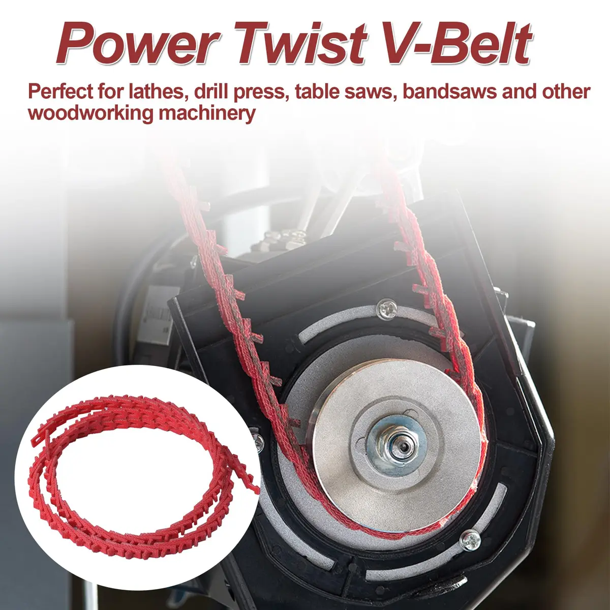 Poweka Adjustable Link V-Belt 1/2-Inch x 10 Feet (15.24 cm x 3.05 m) | Easy Install, Low Vibration, High Strength - view 6