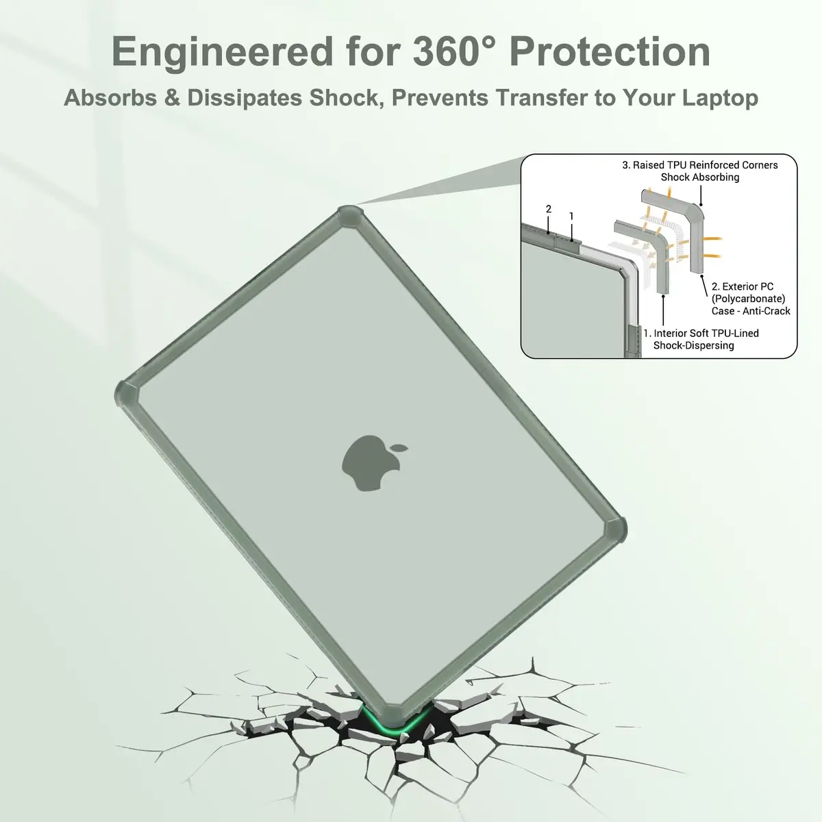 MOSISO Compatible with MacBook Pro 14 inch Case M5 M4 M3 M2 M1 2026-2021 | Shock-Absorbing Hard Shell & Full Protection - view 3