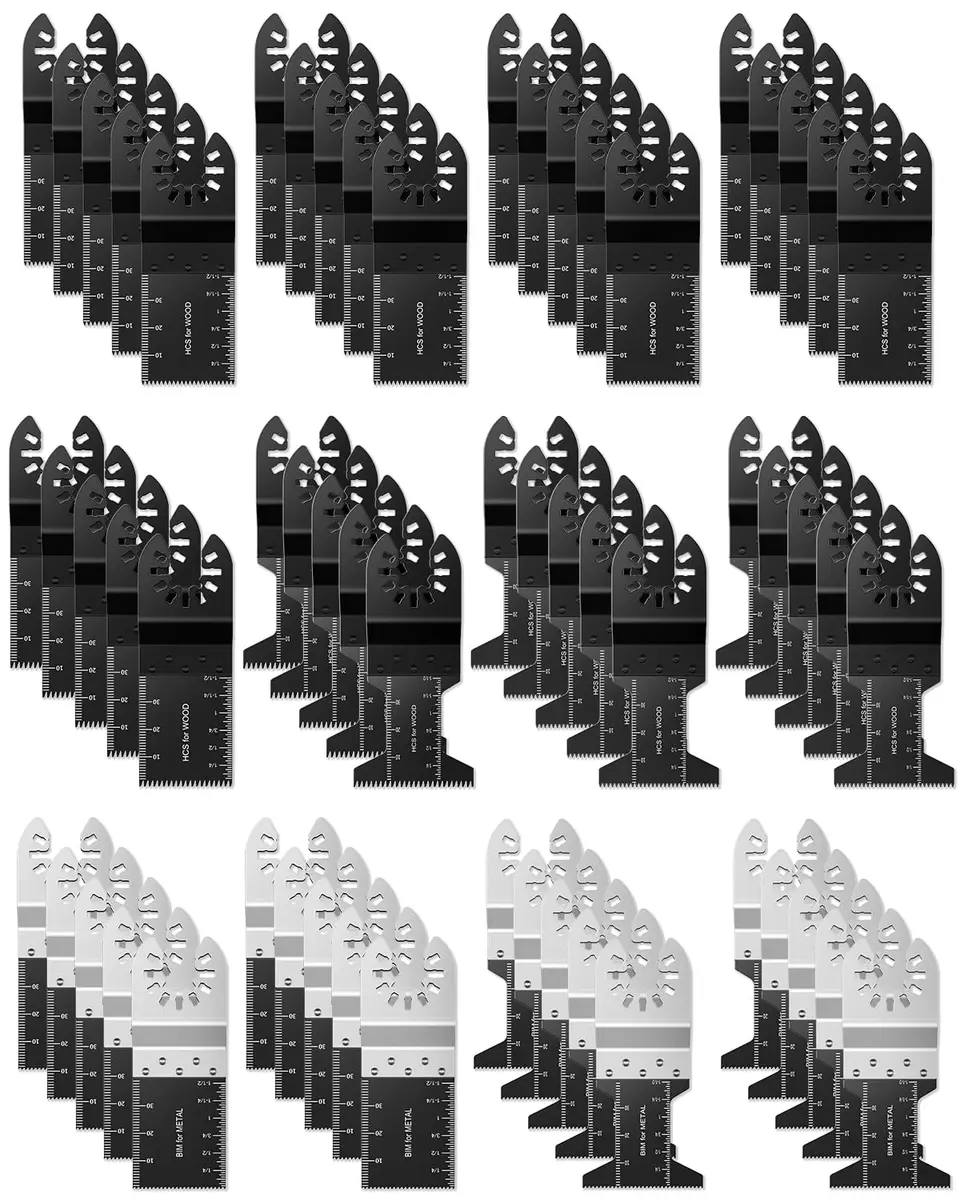 GORWARE 60PCS Oscillating Saw Blades | Bi-Metal Quick Release Multitool Blades for Wood & Metal - main product image