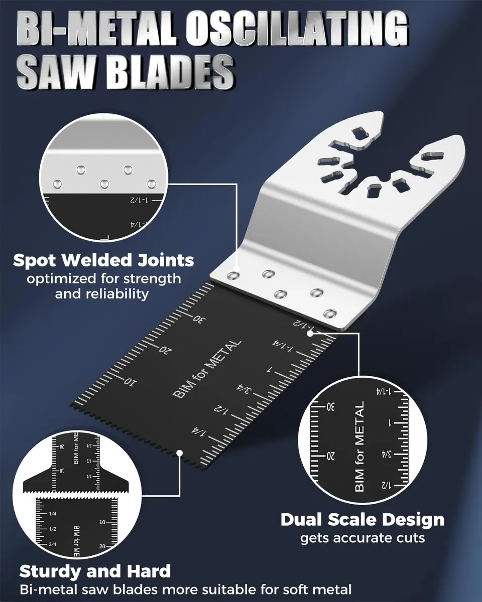 GORWARE 60PCS Oscillating Saw Blades | Bi-Metal Quick Release Multitool Blades for Wood & Metal - view 4