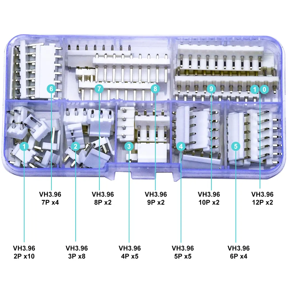 Kidisoii JST Connector Kit, VH3.96 DIP Header 2/3/4/5/6/7/8/9/10/12Pin | DIY IC Socket Adapter - view 2