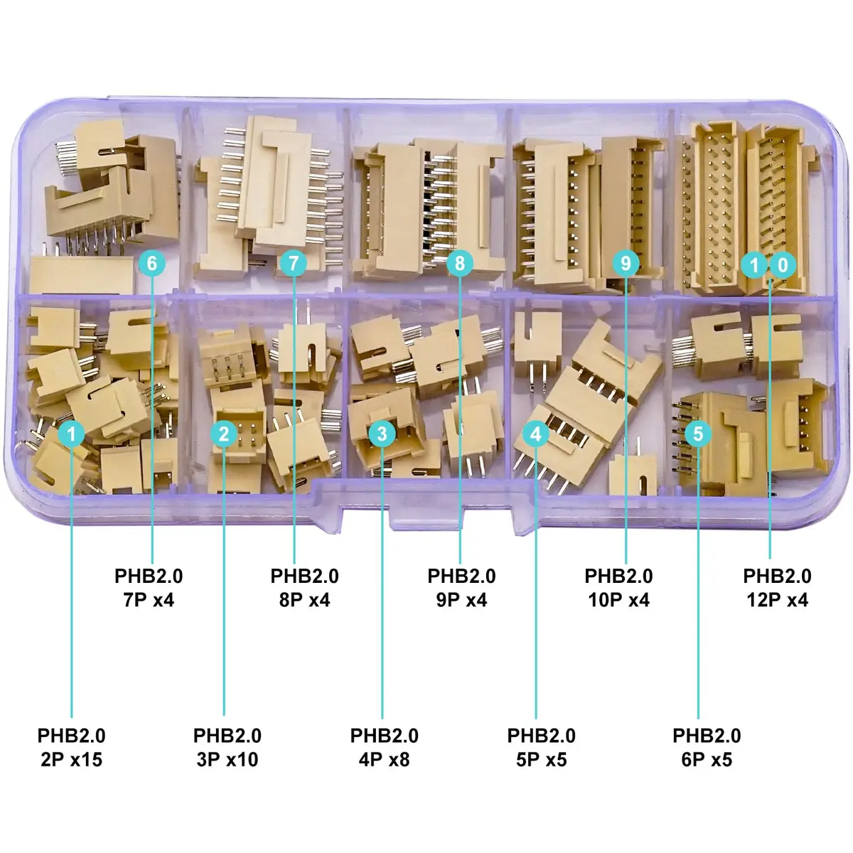 Kidisoii JST Connector Kit, PHB2.0 Dual Row DIP Header 2mm Pitch | DIY IC Socket Adapter (120 chars) - view 2