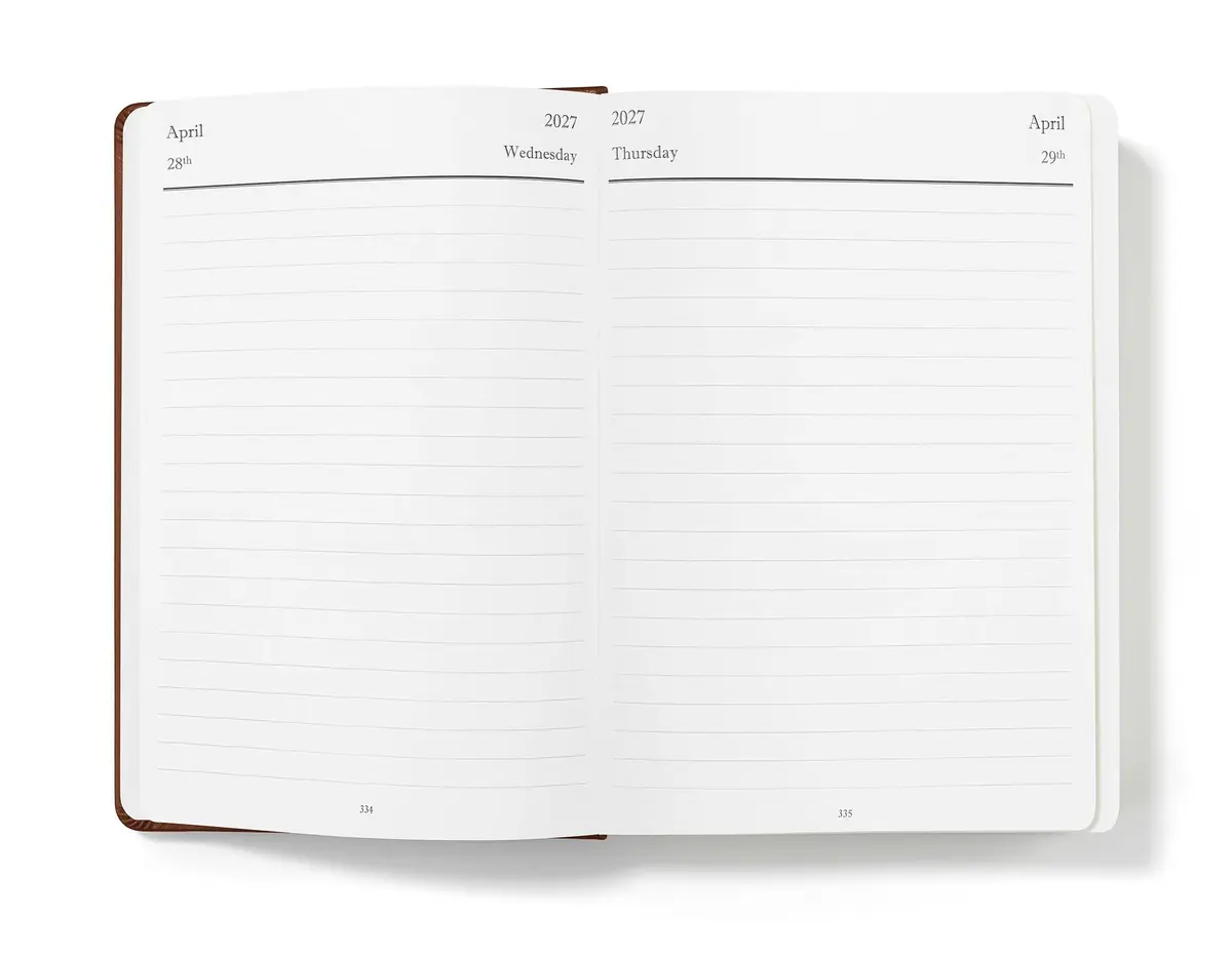 Wykeham's Executive 2026-27 Daily Journal Planner – Customization Available – July 2026 to June 2027 (Personalized Brown, 8.5"×5.5") - view 3