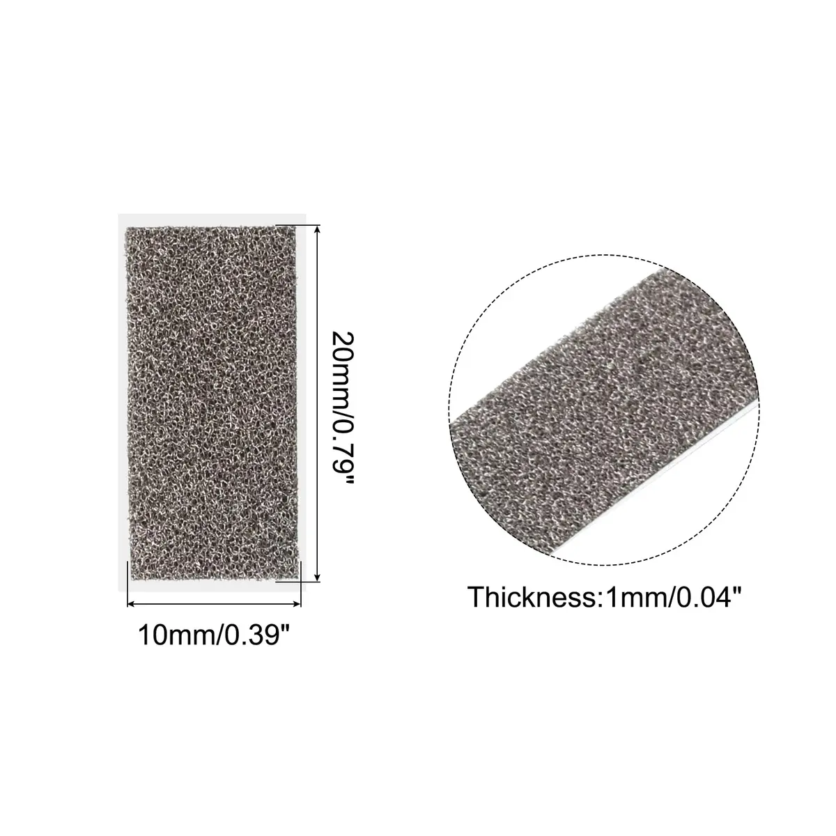 MECCANIXITY Nickel Foam Electrode 20x10x1mm Pack of 100 | Porous Conductive Material for Batteries and Noise Absorption - view 2