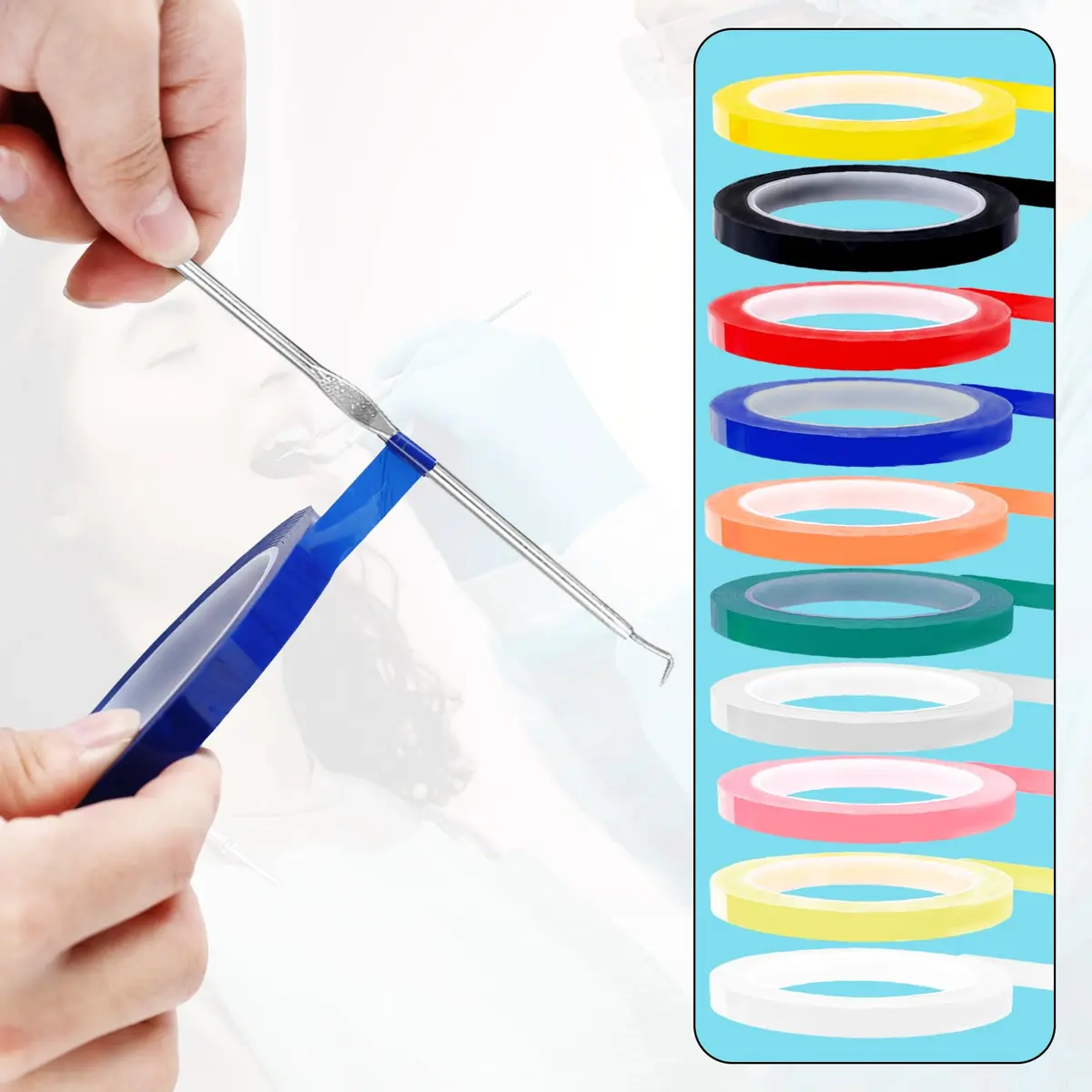 PEUTIER Autoclave Indicator Tape 6mm x 66m | 10 Color Rolls for Surgical & Dental Instruments - view 5