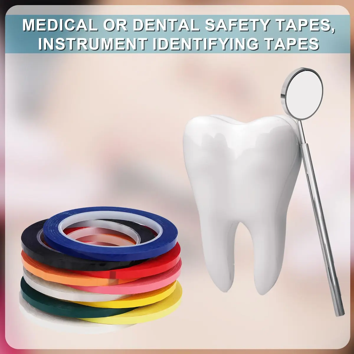 PEUTIER Autoclave Indicator Tape 6mm x 66m | 10 Color Rolls for Surgical & Dental Instruments - view 6