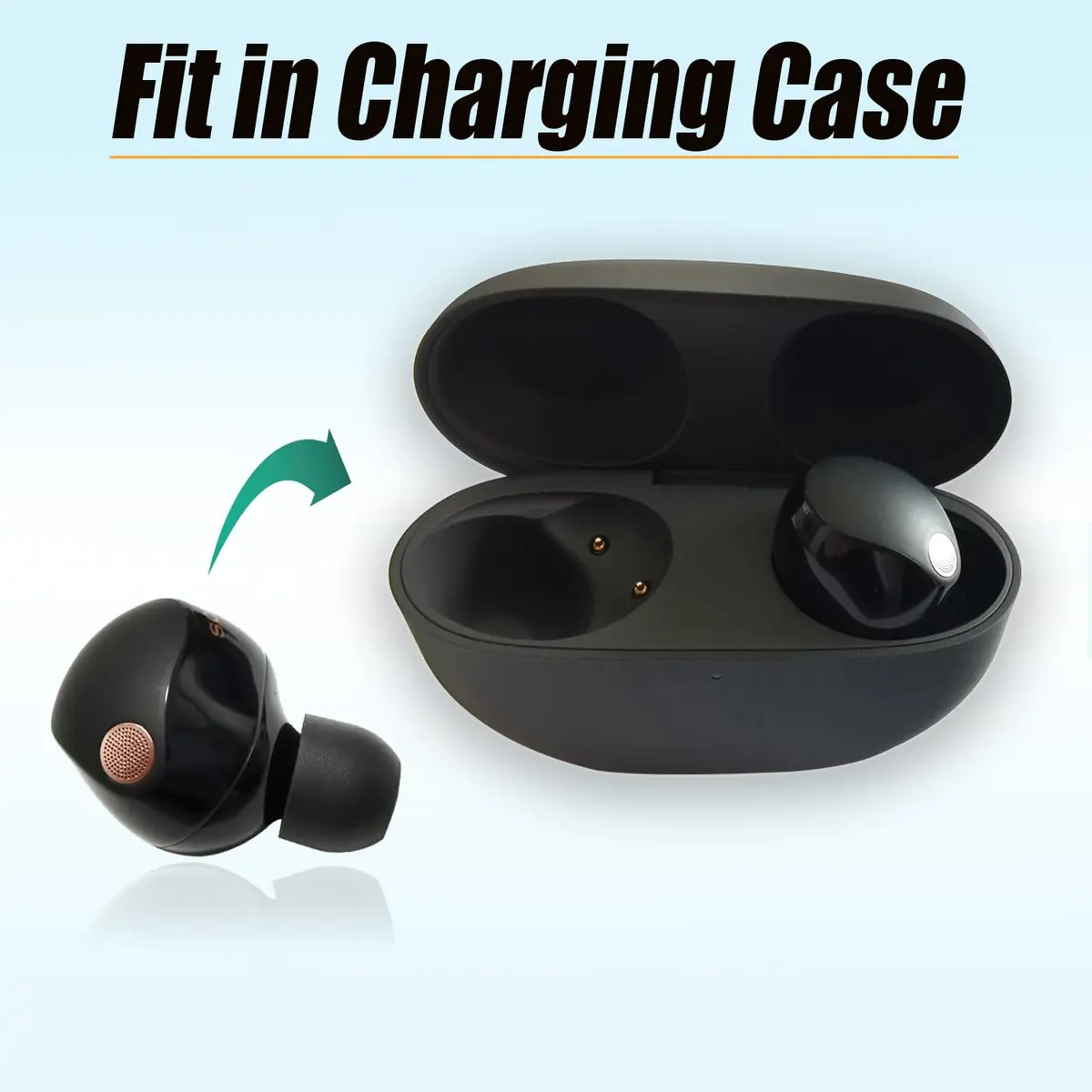 Mijusun Memory Foam XS Earbud Tips for Sony WF-1000XM5 | 3 Pairs with Filter Screen & Storage Box - view 4
