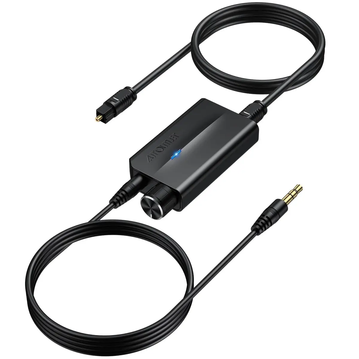 AUTOUTLET 192kHz DAC Optical to 3.5mm Converter with Volume Control, 25g (0.88oz) | High-Fidelity Audio Signal Conversion - main product image