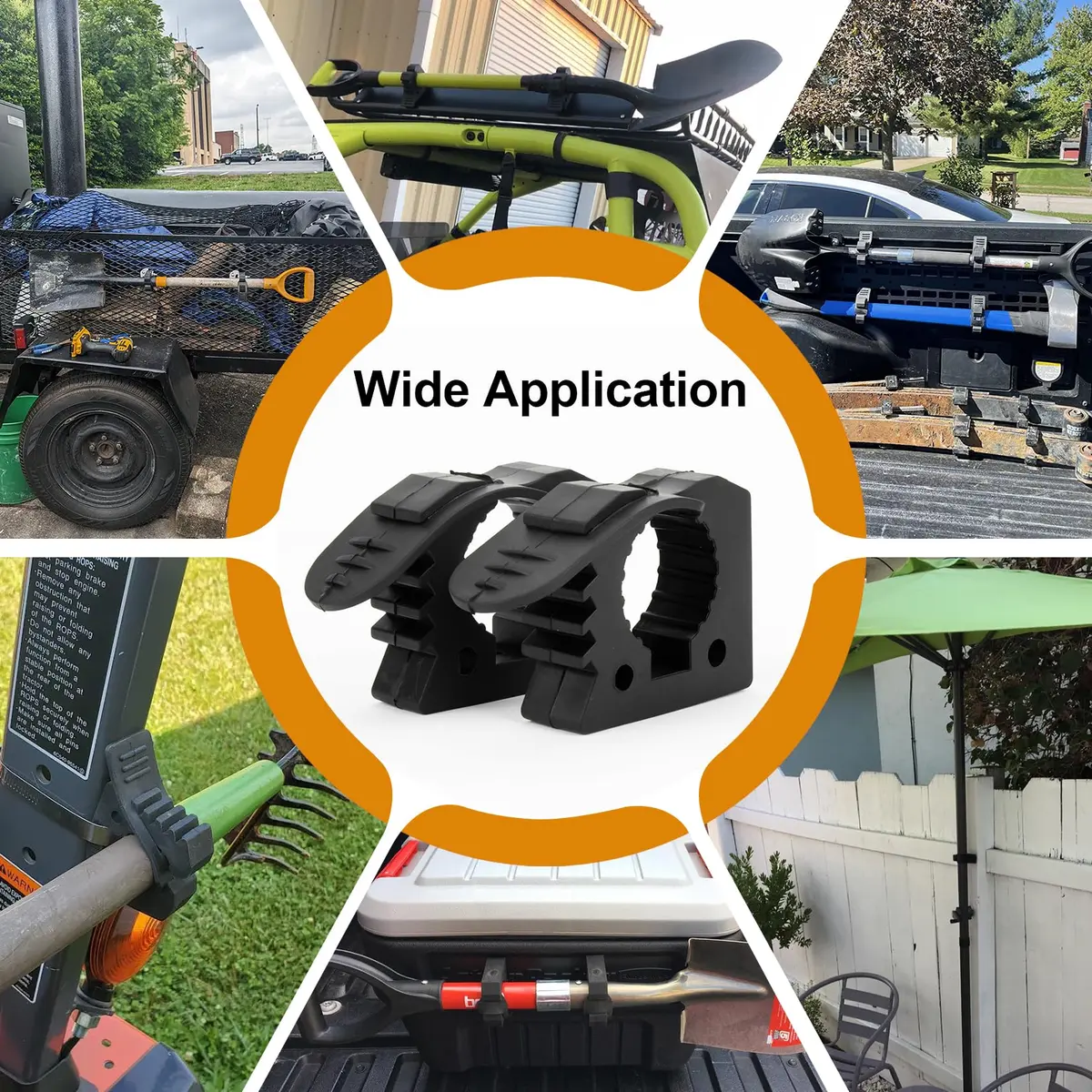 PSLER Quick Release Rubber Shovel Holder for Truck Bed & UTV, 2-Piece Set for 1-1/7'' to 1-3/7'' Diameter Tools - view 3