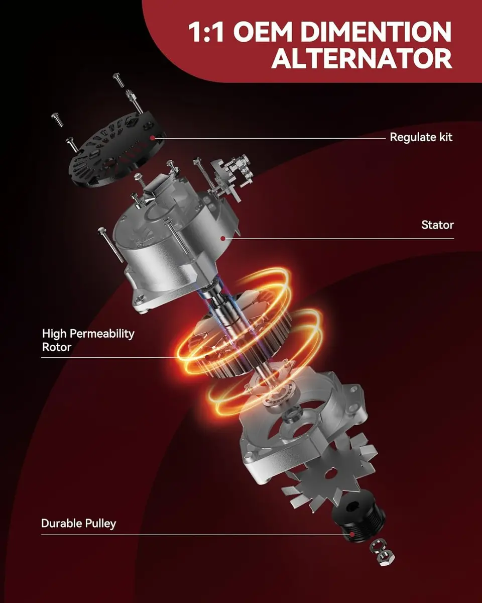 AUTOSITY Alternator 13735N 12V 85Amp for Dodge Neon | OE Standard Fitment - view 4