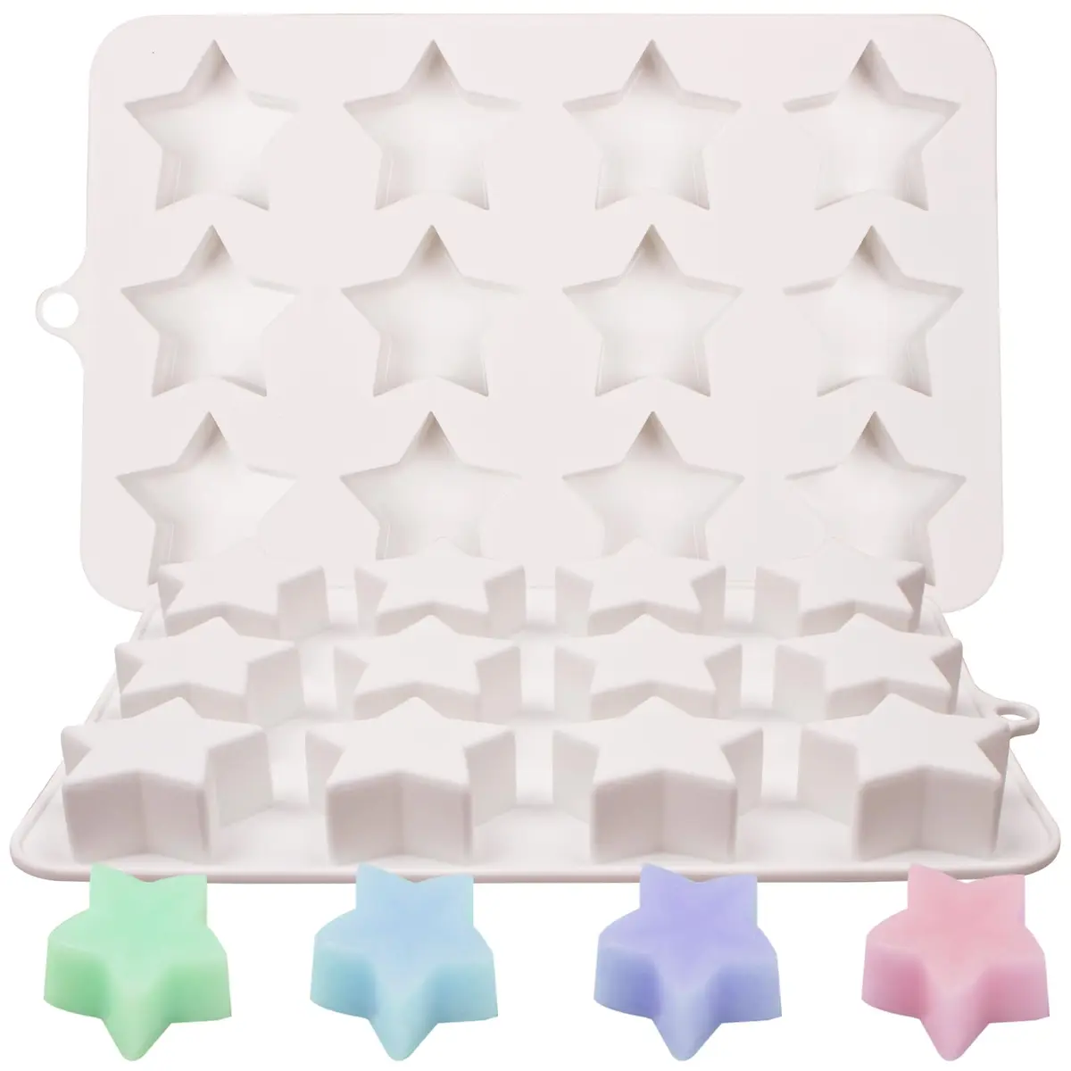 Fchil Star Silicone Mold for Chocolate, Candy, Soap, Ice Cubes 21.9 cm (8.7 in) | Food-Grade BPA-Free Multi-Use Baking Mold - main product image