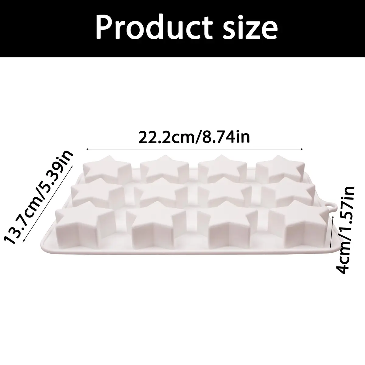 Fchil Star Silicone Mold for Chocolate, Candy, Soap, Ice Cubes 21.9 cm (8.7 in) | Food-Grade BPA-Free Multi-Use Baking Mold - view 2