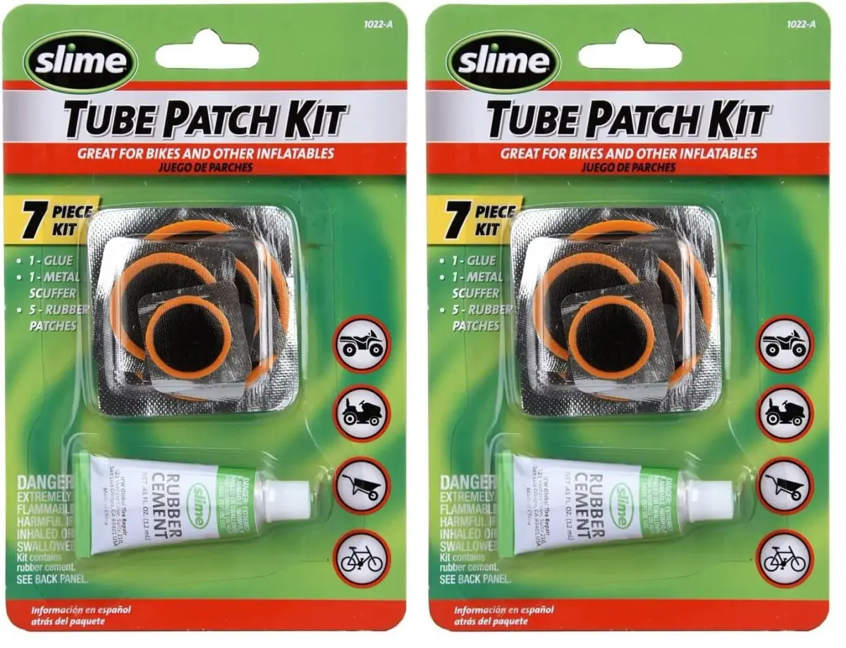 Slime 7-Piece Rubber Patch Kit with Glue, 2-Pack | Bike & Inflatable Puncture Repair - main product image