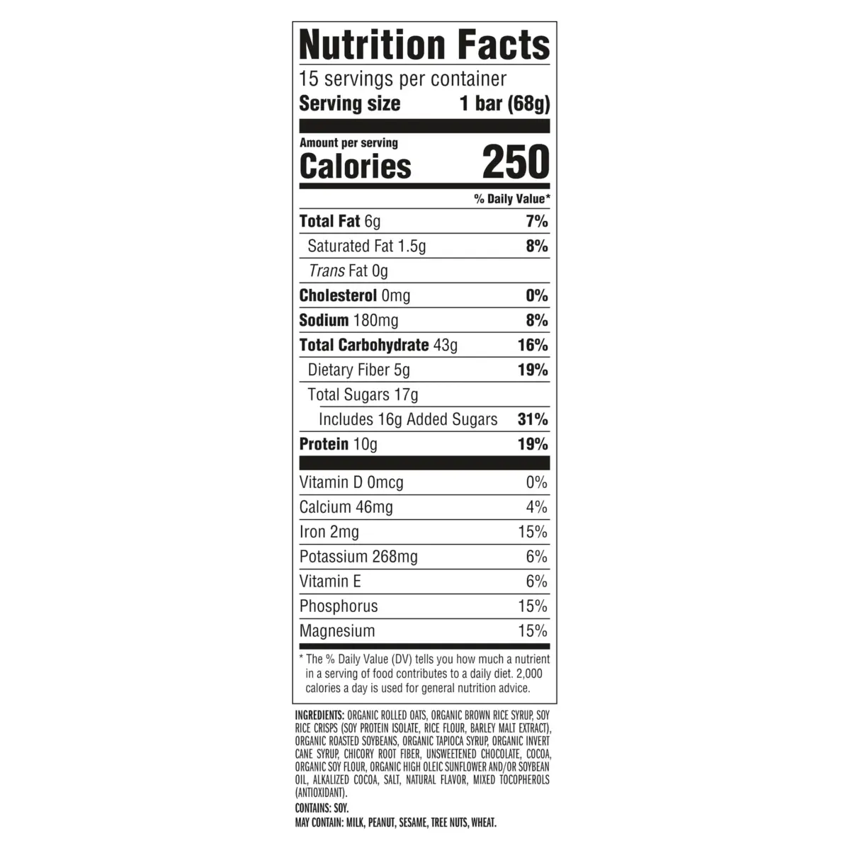 CLIF BAR Chocolate Brownie Protein Energy Bars 15ct (510g / 18oz) | Sustained Energy for Active Bodies - view 6