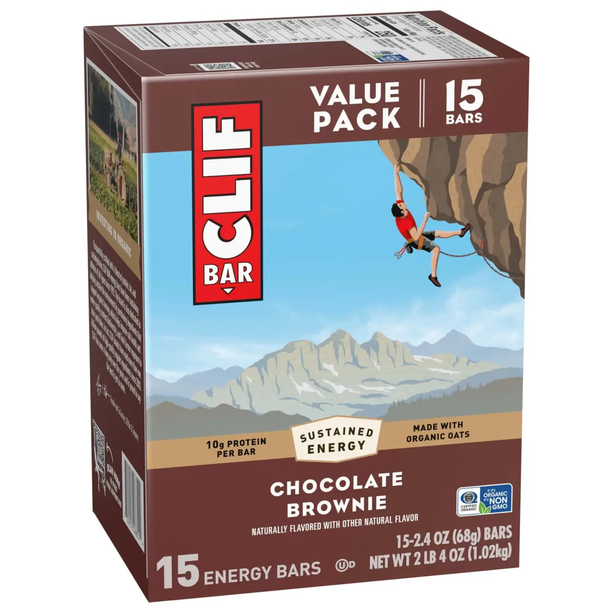 CLIF BAR Chocolate Brownie Protein Energy Bars 15ct (510g / 18oz) | Sustained Energy for Active Bodies - view 8