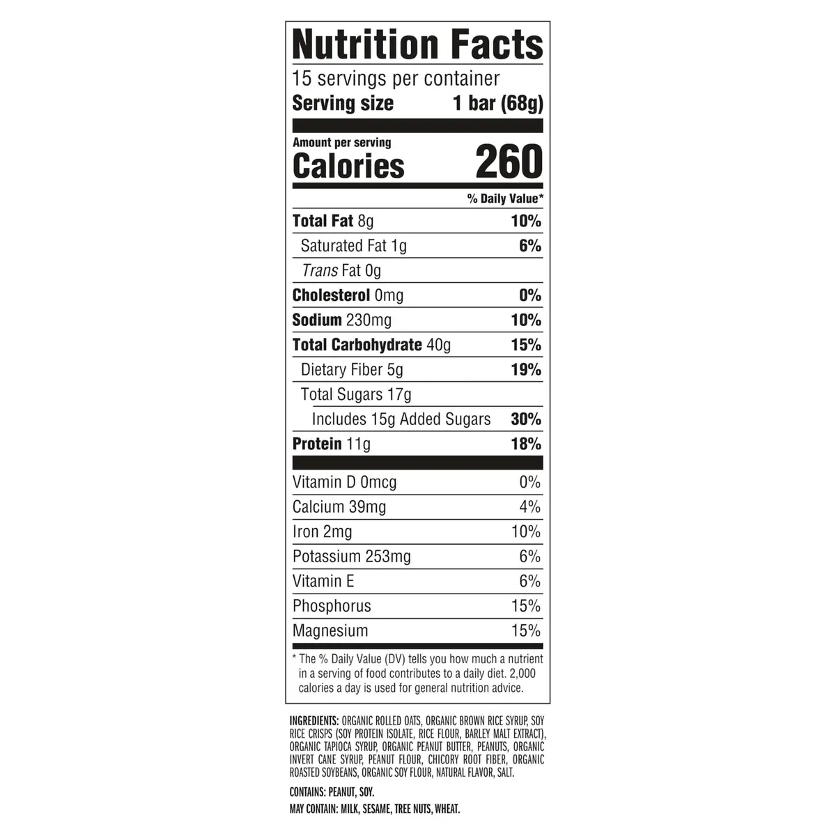 CLIF BAR Protein Energy Bars Crunchy Peanut Butter 15ct (68g per bar) | 11g Protein, Plant-Based, Non-GMO - view 6