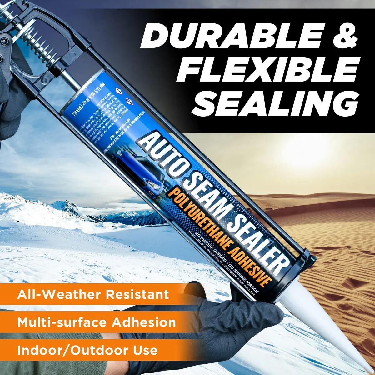 FORTIVO Professional Automotive Seam Sealer White 300ml (10 Fl Oz) | Paintable Quick-Set Polyurethane Auto Body Sealer - view 2