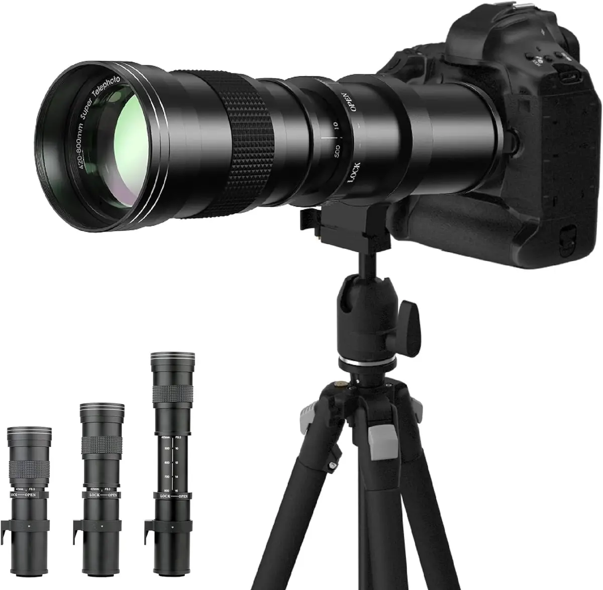 COMMANDER OPTICS 420-800mm f/8.3 Manual Telephoto Zoom Lens for Nikon D500,D600,D610,D700,D750,D800,D810,D850,D3400,D5000,D5100,D7100 | Camera Lens - main product image