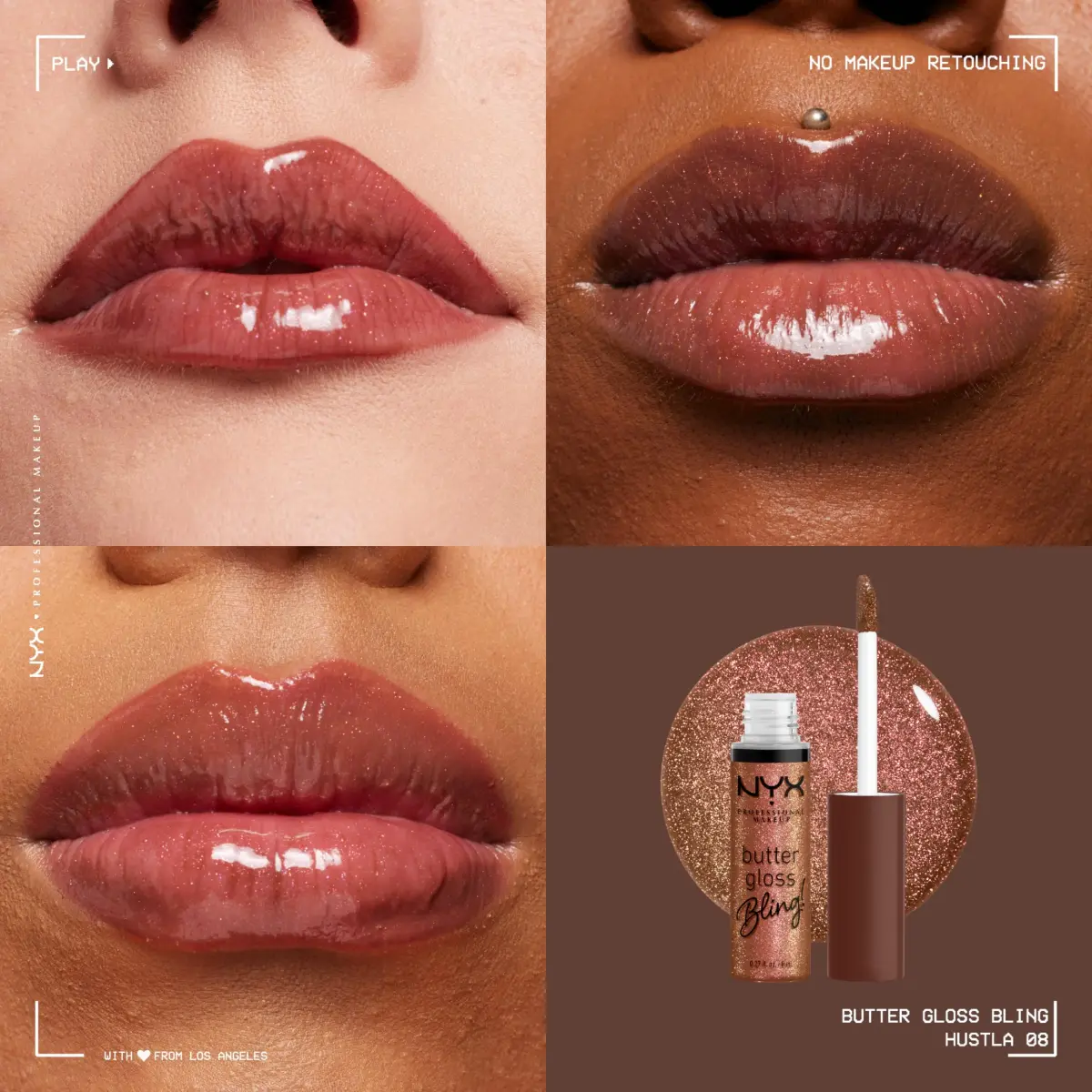 NYX PROFESSIONAL MAKEUP Butter Gloss Bling Lip Gloss, Hustla (7.65 ml / 0.27 Fl Oz) | Vegan & Non-Sticky Shine - view 2