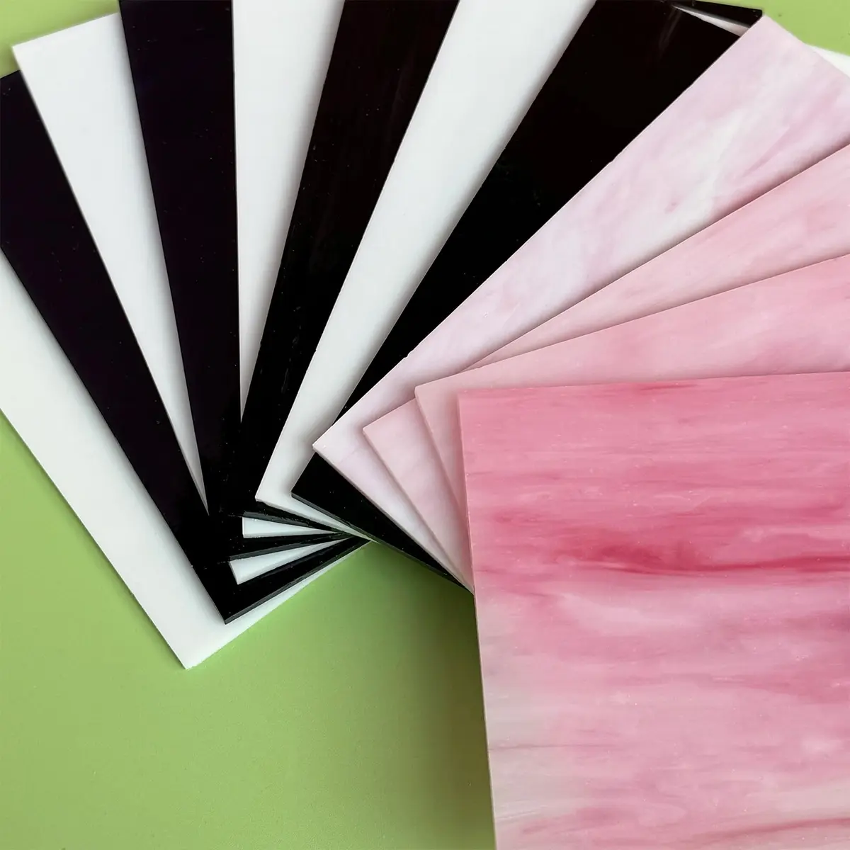 ILLUCKAI 12 Sheets Stained Glass Sheets 4 x 6 inch | Assorted Black, White, Pink Glass for Mosaic Art Crafts - view 2