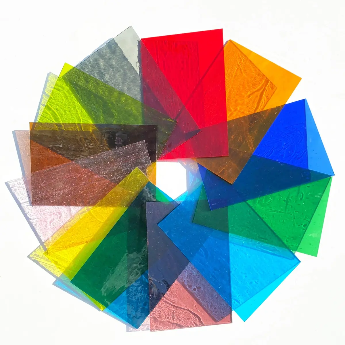 ILLUCKAI Transparent Stained Glass Sheets Rainbow Colors 6 x 4 inch (15.2 x 10.2 cm) | 12 Sheets for Mosaic Art & Crafts - view 5